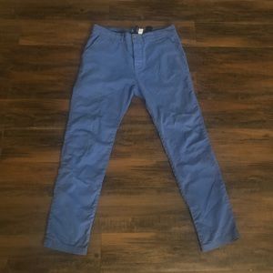 Mens Divded Blue Slim Pants